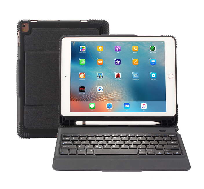 Bluetooth Keyboard Folio with Pencil Holder for iPad 5-6, Air 1-2 ...