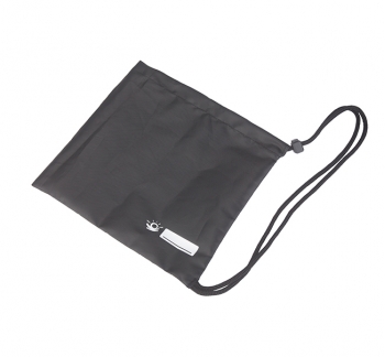 Water resistant headphone bag with draw string & name label