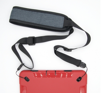 Adjustable carrying strap for protected cases