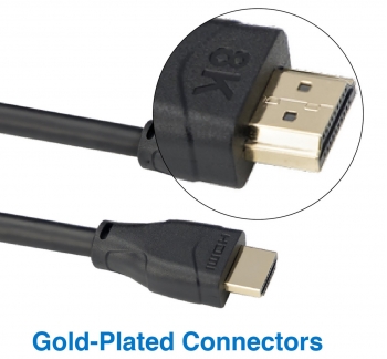 HDMI V2.1 Gold-Plated Cable 8K, 2M